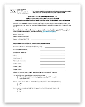 Healthcare Provider Attestation Form