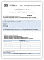 Patient Warranty Claim Form