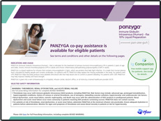 Pfizer PANZYGA co-pay program brochure image